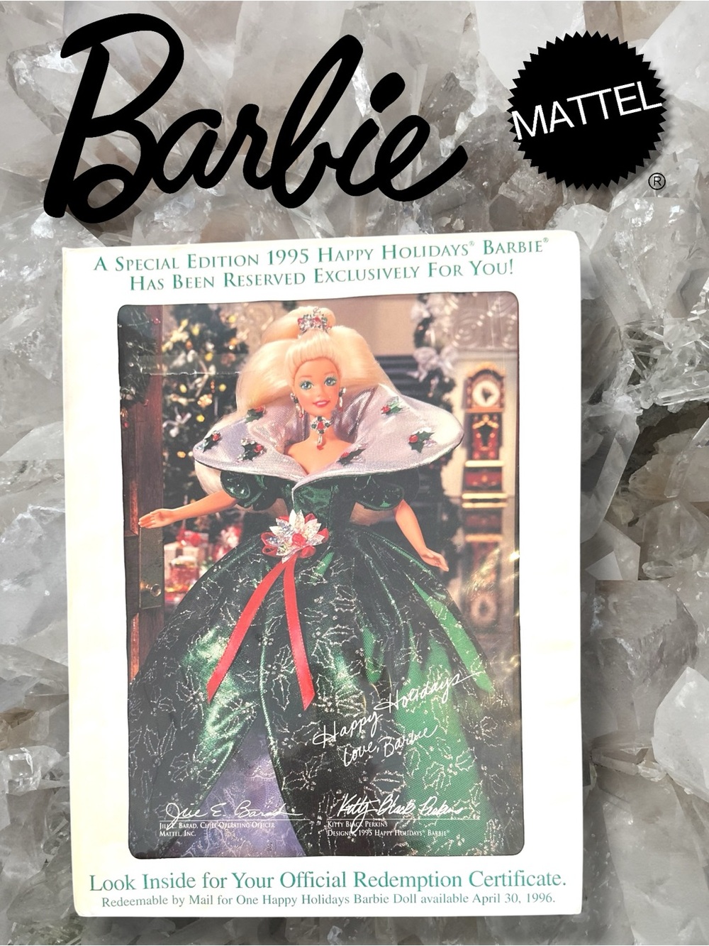 Vintage 1995 Christmas Barbie Poster